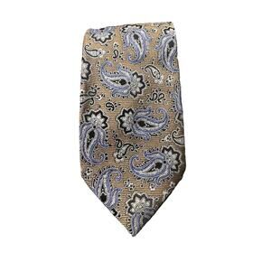 Jos A Bank Executive Collection Men's 100% Silk Tan Paisley Neck Tie